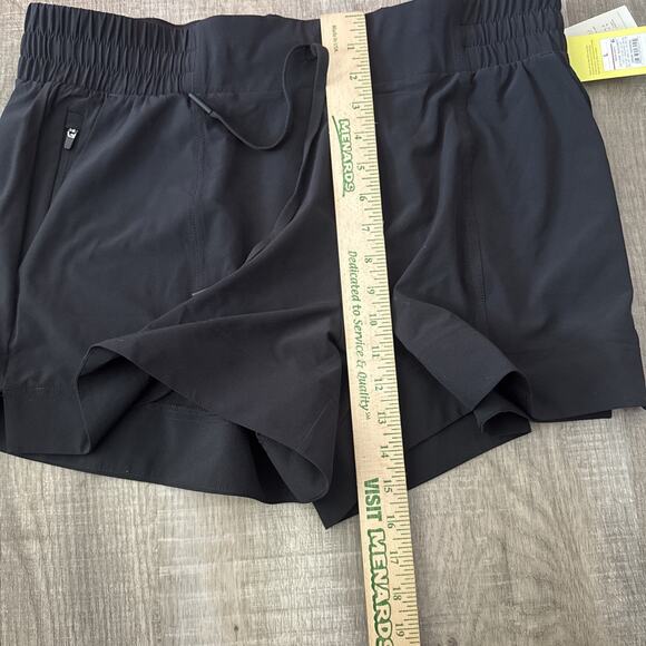 All in Motion Black Mid Rise Woven Shorts Quick Dry UPF 50 4 Women’s Large New - Picture 4 of 7